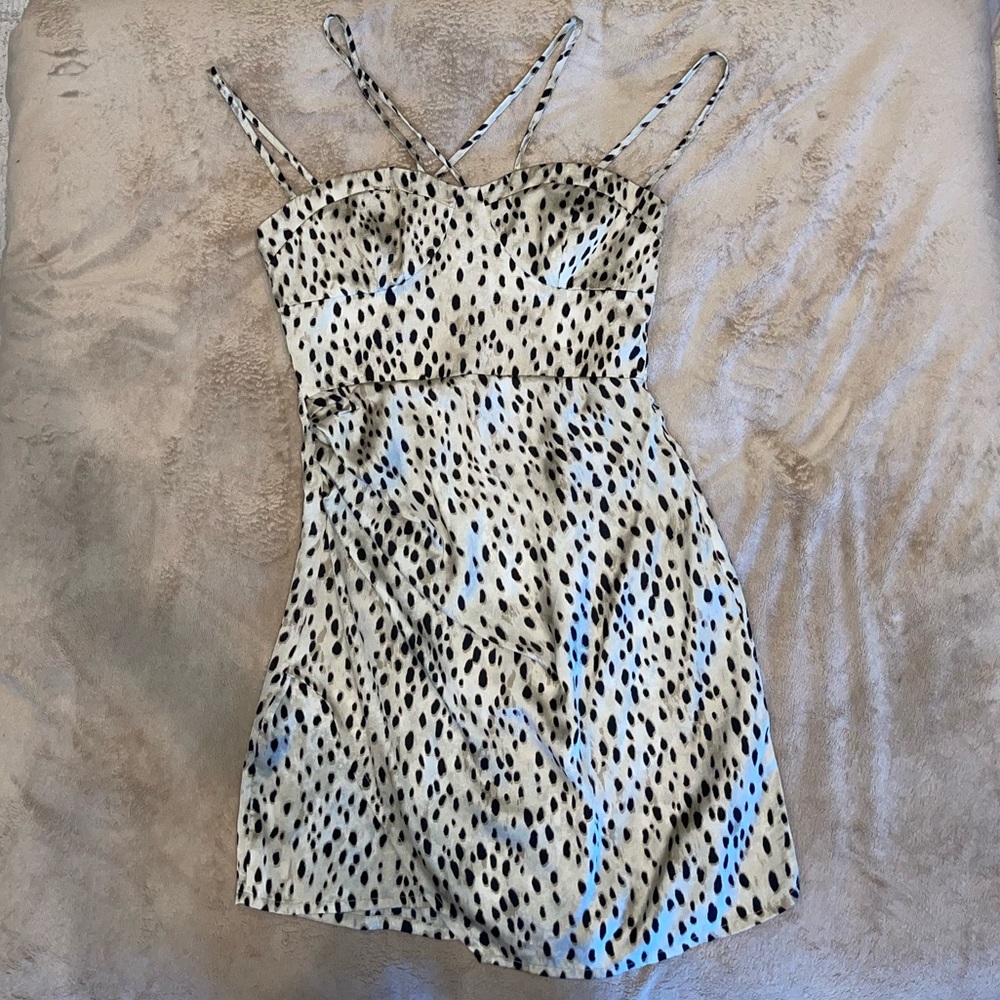 Satin leopard print Zara mini dress